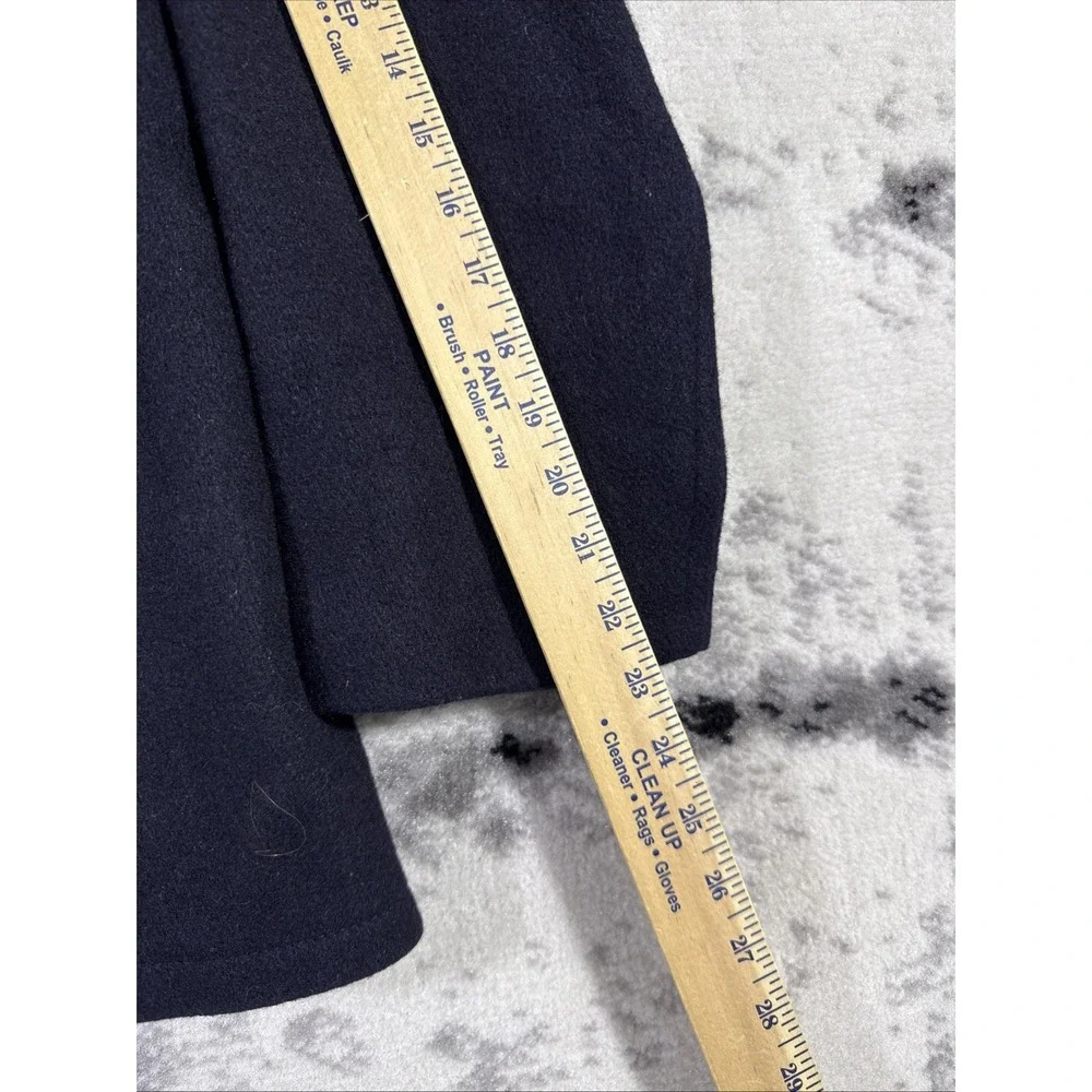 Fox Knapp Pea Coat Mens Size 42‎ Black Naval Buttons Officer City Wool Old Money